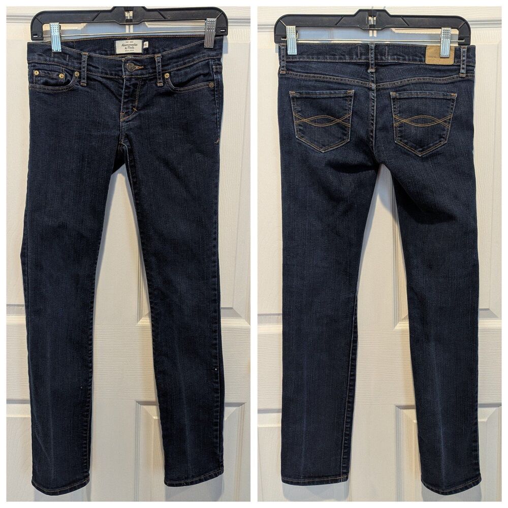 Vintage Y2K Low Rise Dark Rinse Abercrombie &‎ Fitch Size 00S Erin Slim Jeans